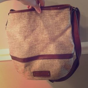 Lucky Brand Crossbody Linen with leather trim